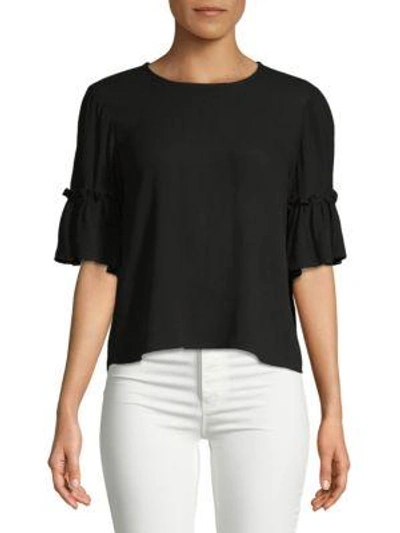 Bcbgmaxazria Bell-sleeve Top In Black