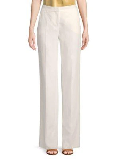 Max Mara Eliseo Linen Trousers In Ivory