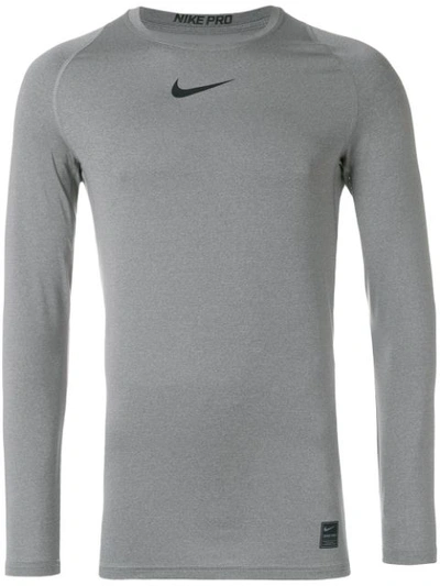 Nike Pro Long-sleeve Top In Grey