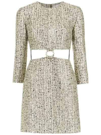 Nk Cut Out Detail Jacquard Dress In Yellow
