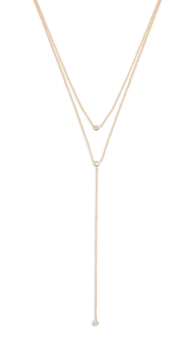 Jules Smith Double Layer Drop Necklace In Yellow Gold