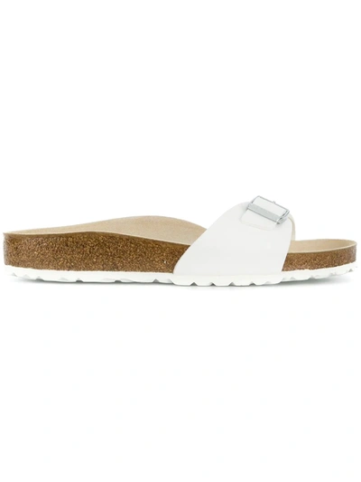 Birkenstock Buckle Slip-on Slides In White