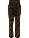 Andrea Marques Printed Pleat Trousers In Black