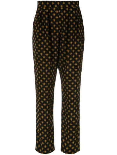 Andrea Marques Printed Pleat Trousers In Black