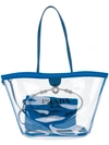 Prada Transparent Logo Tote - White