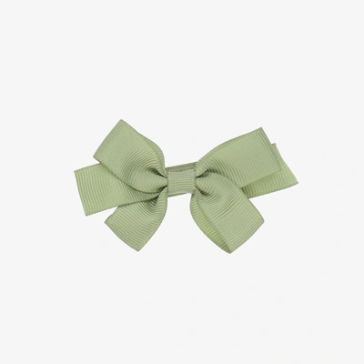 Peach Ribbons Kids' Girls Green Bow Hair Clip (7cm)