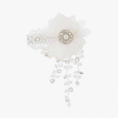 Cute Cute Kids' Girls White Swarovski Hairclip (6cm)