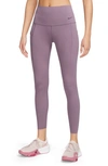 Nike Women's Universa Medium-support High-waisted 7/8 Leggings With Pockets In Purple