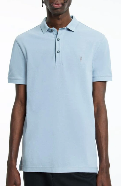 Allsaints Reform Slim Fit Cotton Polo In Dusk Blue