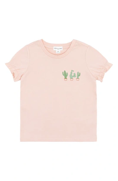 Miles The Label Kids' Cactus Stretch Cotton Graphic T-shirt In 401 Light Pink
