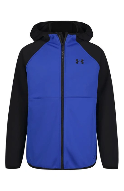 Under Armour Kids' Soft Shell Water Repellent Hooded Zip Jacket In Team Royal