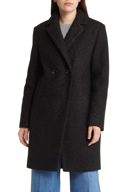 Sam Edelman Women's Wool-blend Double-breasted Cutaway Coat In Black