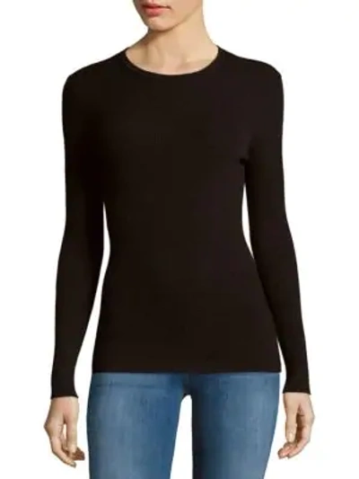 Adam Lippes Solid Ribbed Cutout Top In Black