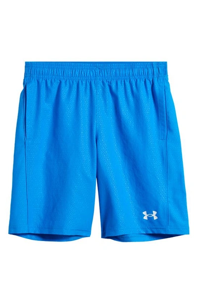 Under Armour Kids' Halfback Athletic Shorts In Blue Circuit/ White