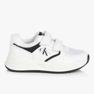 Calvin Klein Kids' Boys White Mesh Velcro Trainers