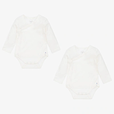 Absorba White Cotton Baby Bodyvest (2 Pack)