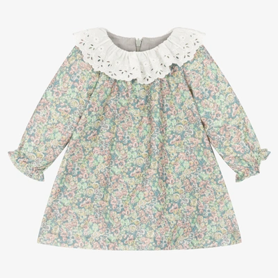 Tartine Et Chocolat Babies'  Girls Green Floral Liberty Print Dress