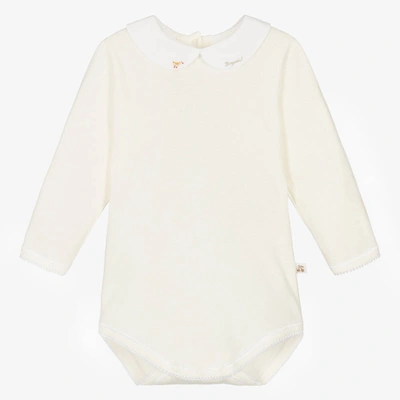 Bonpoint Babies' Ivory Cotton Jersey Bodysuit