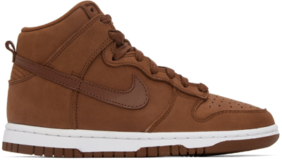 Nike Brown Dunk Premium High Sneakers In Braun