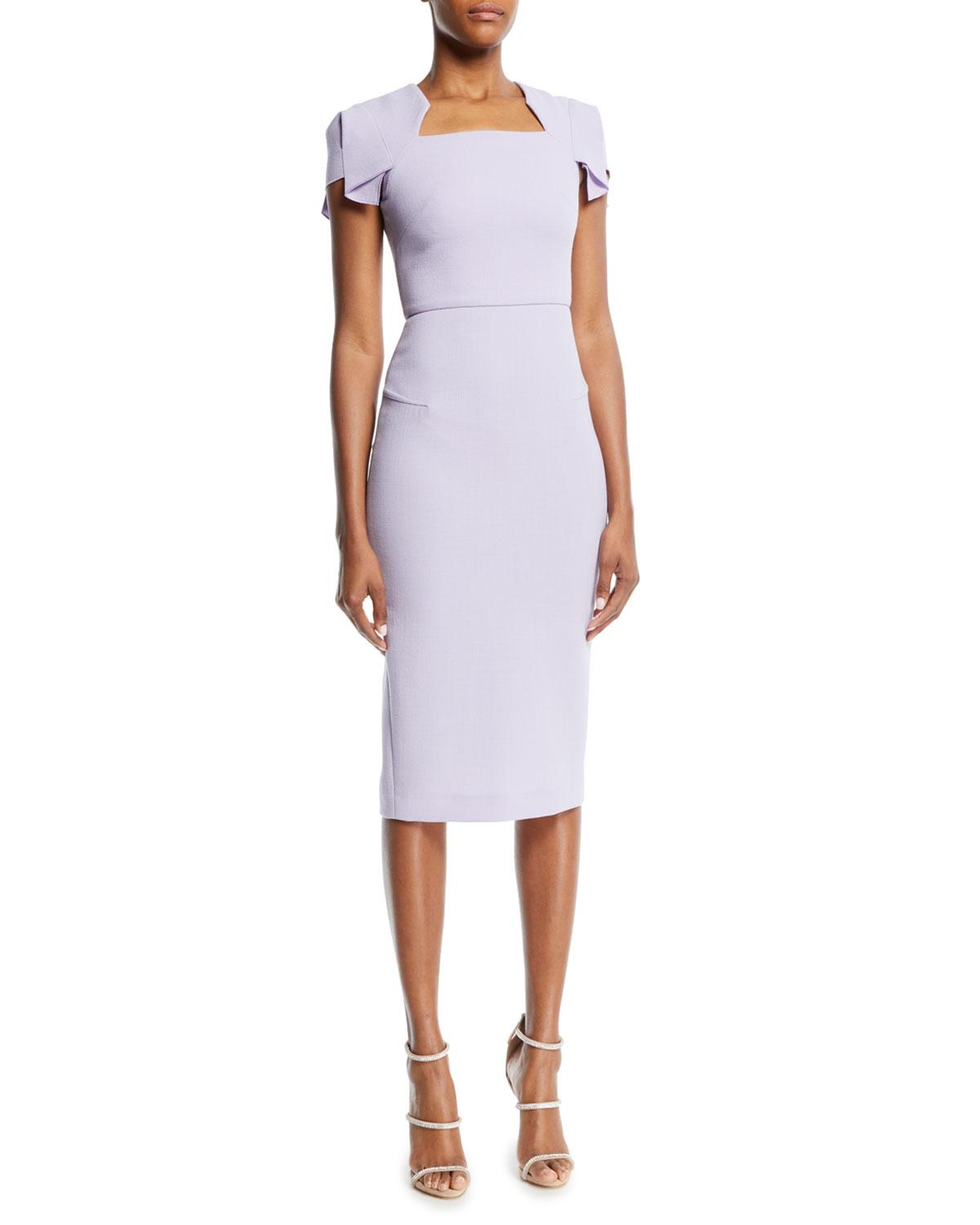 Purple Knee Length Roland Mouret Dress