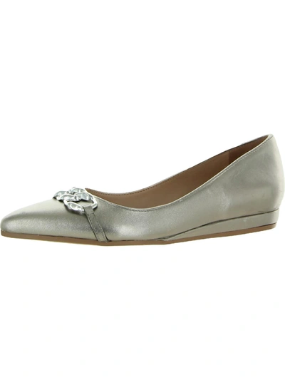 Naturalizer Katalie Womens Leather Almond Toe Ballet Flats In Grey