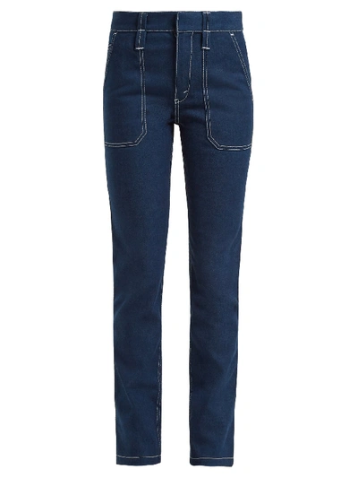 Chloé Contrast-stitch Jeans In Dark Blue