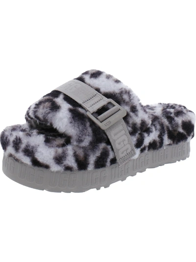 Ugg Fluffita Womens Wool Slip On Slide Slippers In Multi