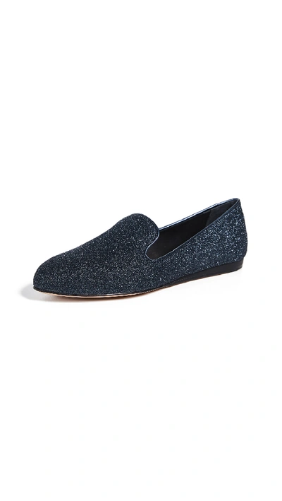 Veronica Beard Griffin Glitter Fabric Loafer In Midnight