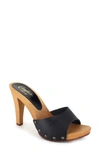 Candies Antonella Slide Sandal In Black Leather