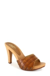 Candies Antonella Slide Sandal In Tan Croco