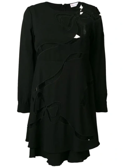 Red Valentino Sable Dress With Cutout Bow Details In Black