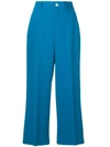 Gucci Wide-leg Cady Stretch Crop Culotte Pants In Blue