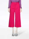 Gucci Wide-leg Cady Stretch Crop Culotte Pants In Pearl