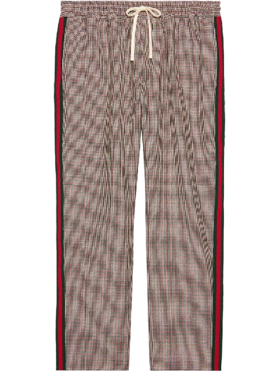 Gucci Men's Check Wool-mohair Drawstring Trousers In Neutral