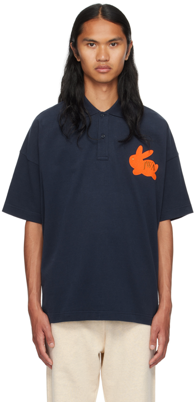 Jw Anderson Bunny Polo In Blue