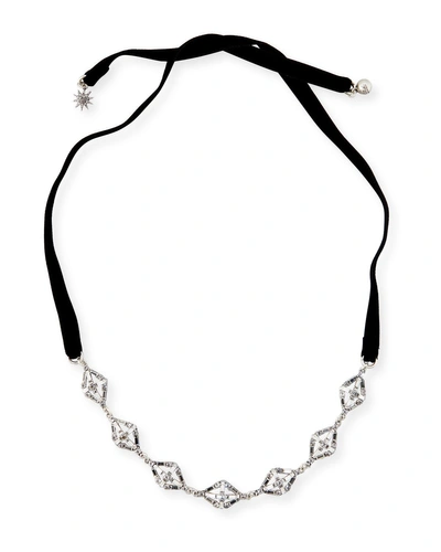 Lulu Frost Proxima Velvet Choker Necklace, Silver/black