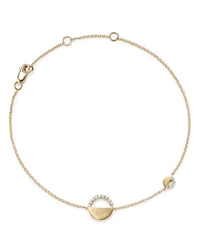 Bloomingdale's Diamond Half Circle Bracelet In 14k Yellow Gold, 0.10 Ct. T.w. - 100% Exclusive In White/gold