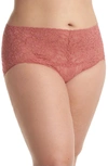 Hanky Panky Plus Size Signature Lace Retro Vikini 9k2124x In Pink Sands