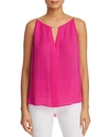 Elie Tahari Pixie Silk Keyhole Blouse In Pink Passion