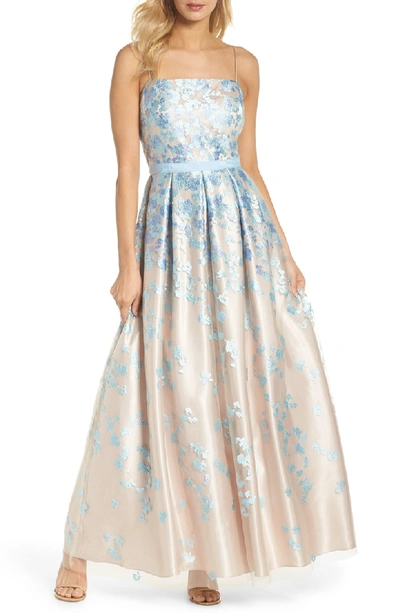 sachin and babi light blue dress Eliza J Women's Sleeveless V-Neck Floral Embroidered Cocktail Pencil Dress  Blue6