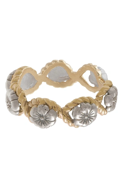 Olivia Burton Flower Show Rope Ring In Silver / Gold