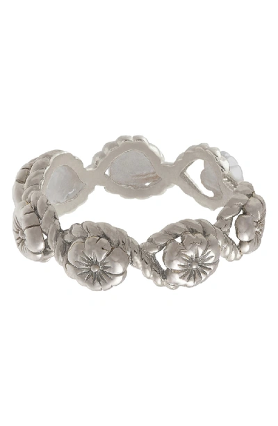 Olivia Burton Flower Show Rope Ring In Silver