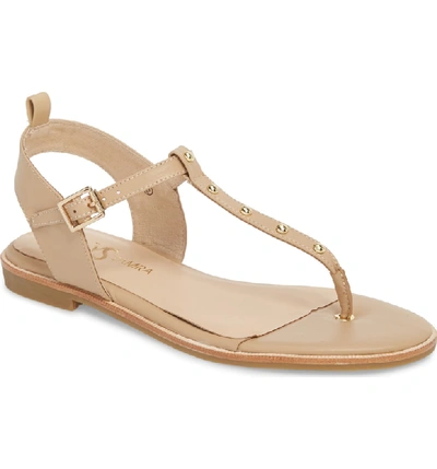 Yosi Samra Calliste Sandal In Camel/ Gold Studs