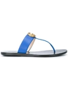 Gucci Gg T-strap Sandal In Blue