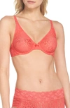 Wacoal 'halo Lace' Convertible Underwire Bra In Hibiscus