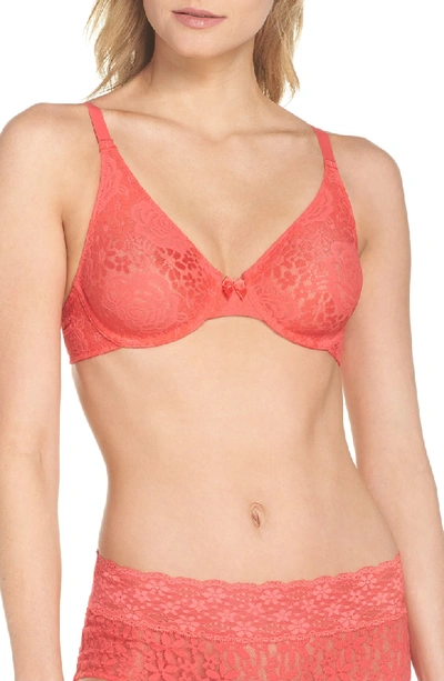 Wacoal 'halo Lace' Convertible Underwire Bra In Hibiscus