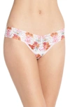 Hanky Panky Low-rise Printed Lace Thong In Multi