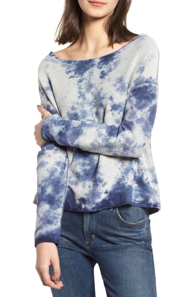 Sundry Tie Dye Pullover In Navy Tie Dye