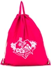 Maison Kitsuné Logo Drawstring Bag