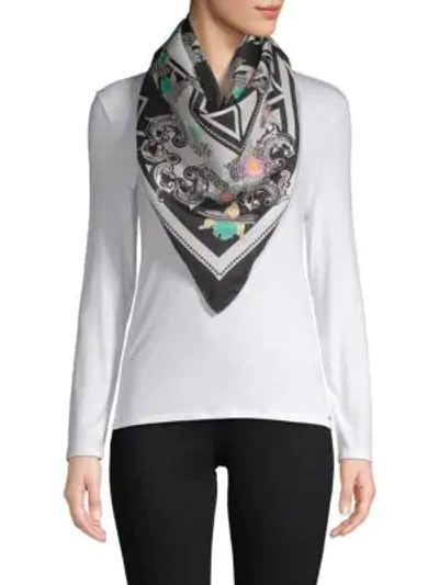 Versace Carre Foulard Silk Scarf In Black